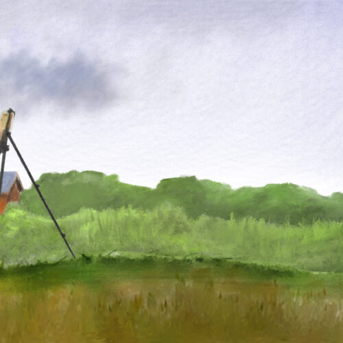 Artist Painting in Field